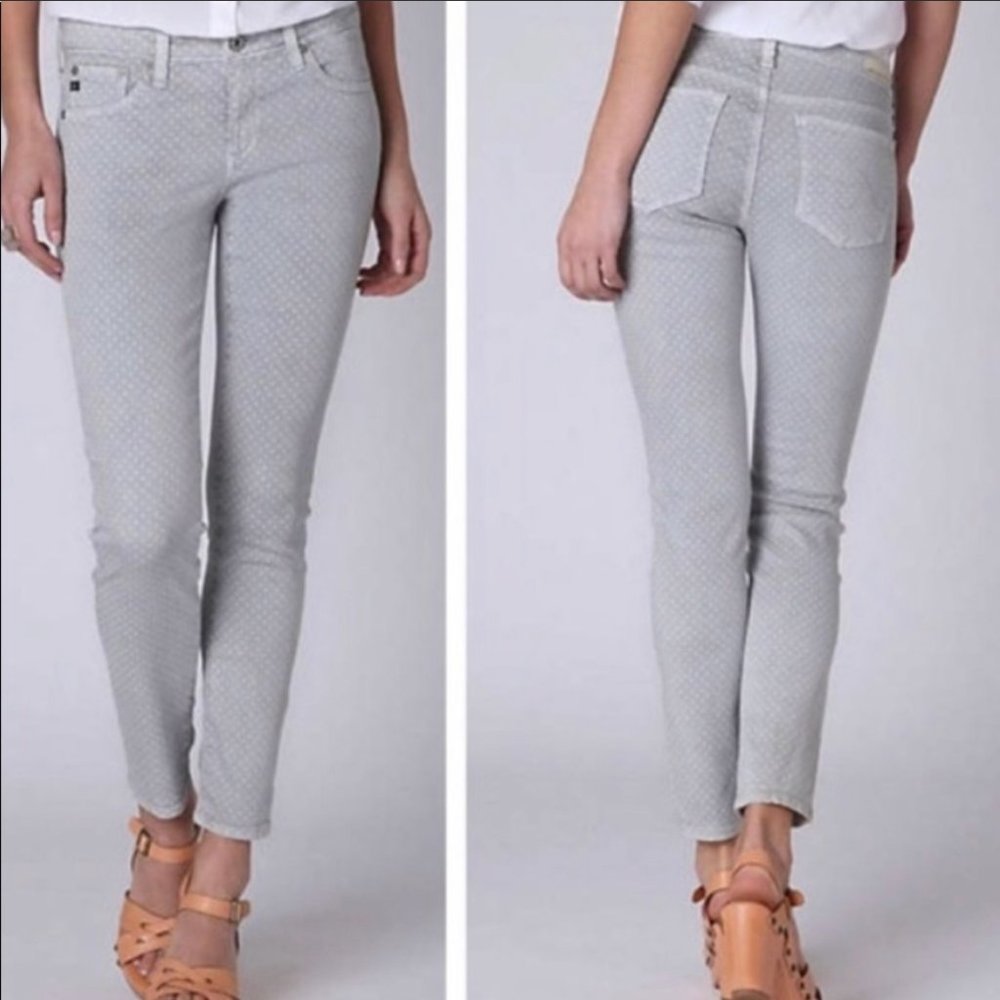 AG Adriano Goldschmied Gray Stevie Ankle Dot Jeans
